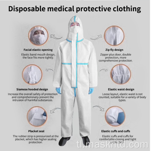 Disposable medical protective isolation overalls suit.